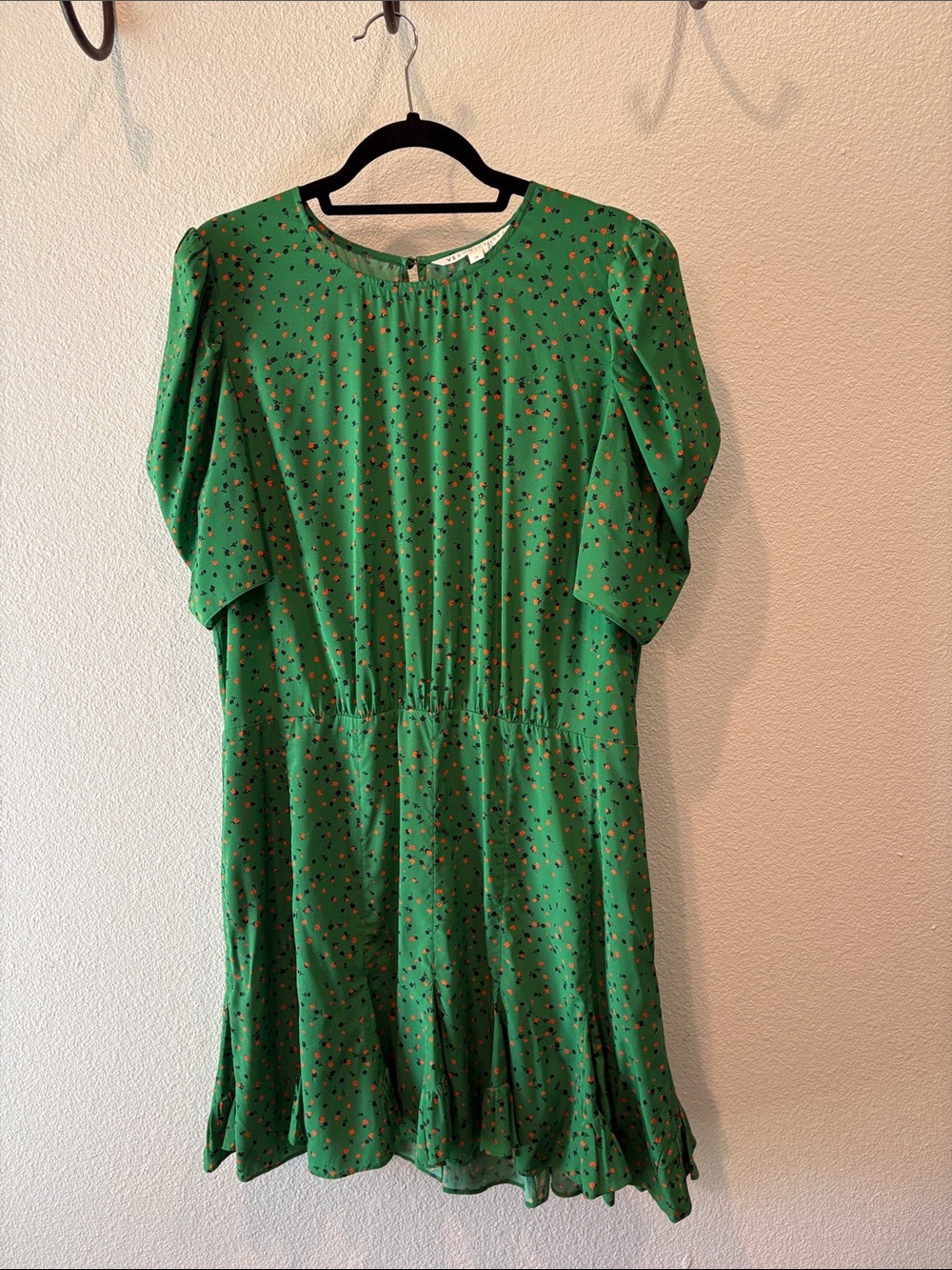 Veronica Beard Green Floral Print Blouse